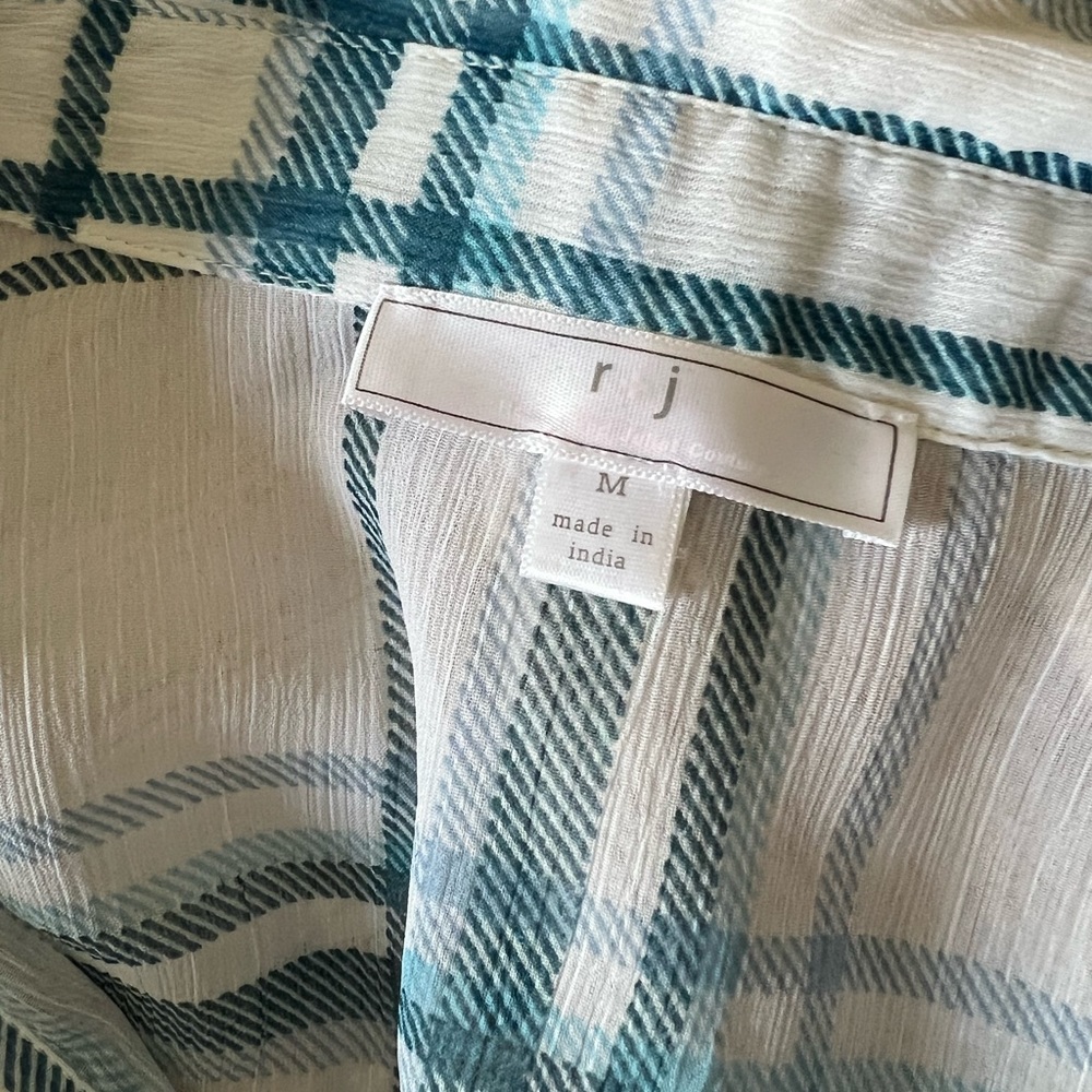 Romeo & Juliet Couture Plaid Duster Sheer Shirt Dress Kimono - Picture 5 of 7